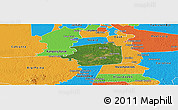 Satellite Panoramic Map of Zuid, political outside