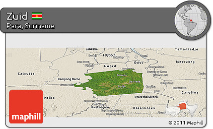 Satellite Panoramic Map of Zuid, shaded relief outside