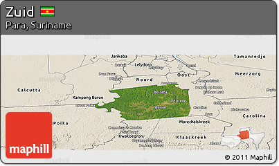 Satellite Panoramic Map of Zuid, shaded relief outside