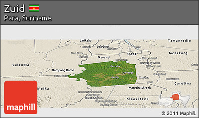 Satellite Panoramic Map of Zuid, shaded relief outside