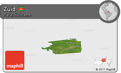 Satellite Panoramic Map of Zuid, single color outside