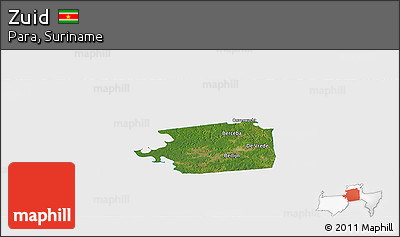 Satellite Panoramic Map of Zuid, single color outside