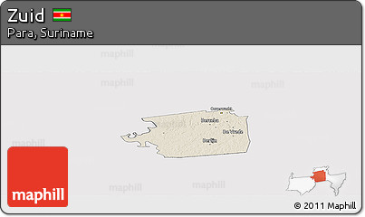 Shaded Relief Panoramic Map of Zuid, cropped outside