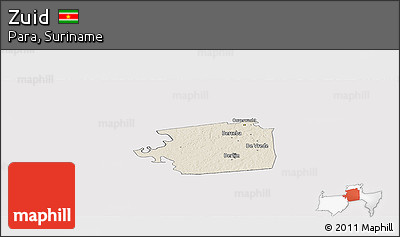 Shaded Relief Panoramic Map of Zuid, cropped outside