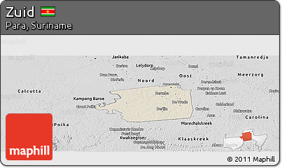 Shaded Relief Panoramic Map of Zuid, desaturated