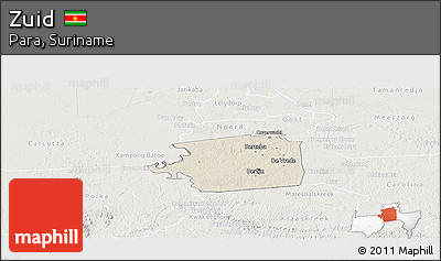 Shaded Relief Panoramic Map of Zuid, lighten