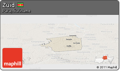 Shaded Relief Panoramic Map of Zuid, lighten