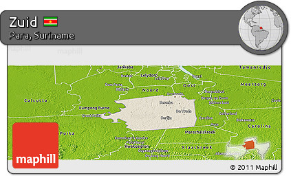 Shaded Relief Panoramic Map of Zuid, physical outside