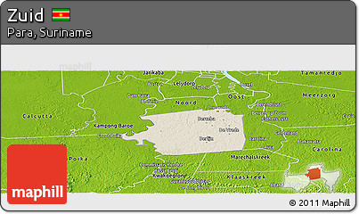 Shaded Relief Panoramic Map of Zuid, physical outside