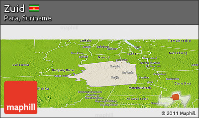 Shaded Relief Panoramic Map of Zuid, physical outside
