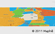 Shaded Relief Panoramic Map of Zuid, political outside