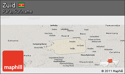 Shaded Relief Panoramic Map of Zuid, semi-desaturated