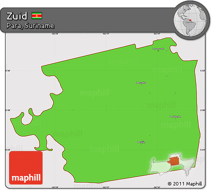Political Simple Map of Zuid, cropped outside