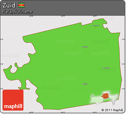 Political Simple Map of Zuid, cropped outside
