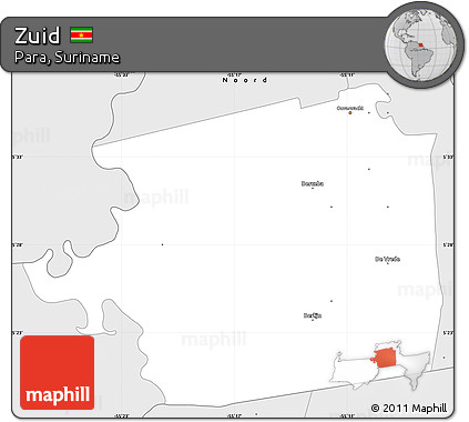 Silver Style Simple Map of Zuid