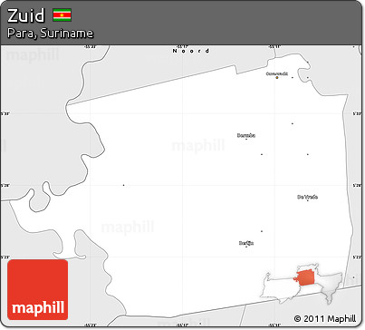 Silver Style Simple Map of Zuid