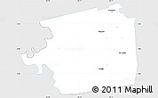 Silver Style Simple Map of Zuid, single color outside