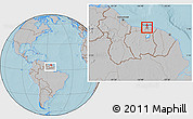 Gray Location Map of Centrum, within the entire country, hill shading