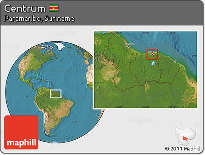 Satellite Location Map of Centrum, highlighted parent region, within the entire country