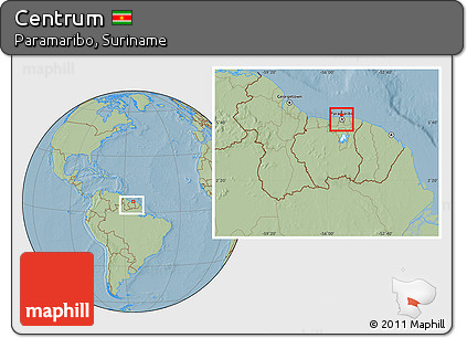Savanna Style Location Map of Centrum, within the entire country, hill shading