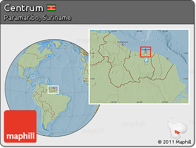 Savanna Style Location Map of Centrum, within the entire country, hill shading