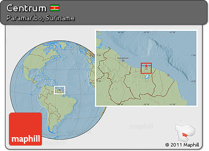 Savanna Style Location Map of Centrum, highlighted parent region, hill shading
