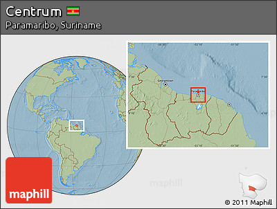 Savanna Style Location Map of Centrum, hill shading