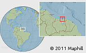 Savanna Style Location Map of Centrum, hill shading