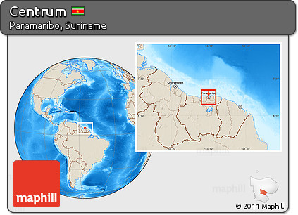 Shaded Relief Location Map of Centrum