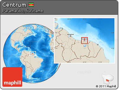 Shaded Relief Location Map of Centrum