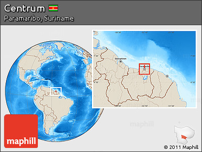 Shaded Relief Location Map of Centrum