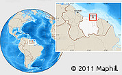 Shaded Relief Location Map of Centrum, highlighted country, within the entire country