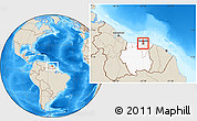 Shaded Relief Location Map of Centrum, highlighted country