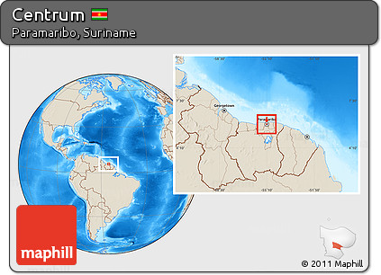 Shaded Relief Location Map of Centrum, highlighted parent region