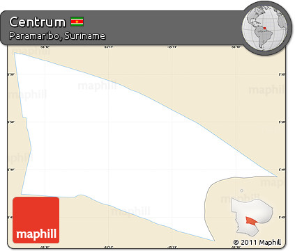 Classic Style Simple Map of Centrum, single color outside