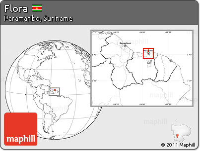 Blank Location Map of Flora, highlighted parent region, within the entire country