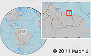 Gray Location Map of Flora, highlighted parent region, within the entire country, hill shading