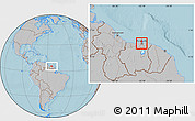 Gray Location Map of Flora, highlighted parent region, hill shading