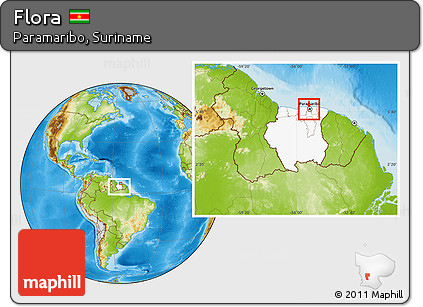 Physical Location Map of Flora, highlighted country, within the entire country