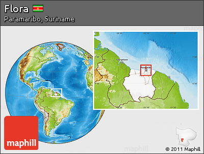 Physical Location Map of Flora, highlighted country