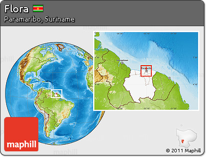 Physical Location Map of Flora, highlighted country