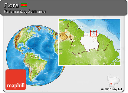 Physical Location Map of Flora, highlighted country, highlighted parent region, within the entire country