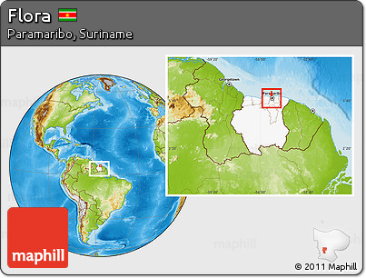 Physical Location Map of Flora, highlighted country, highlighted parent region, within the entire country