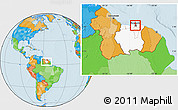 Political Location Map of Flora, highlighted country, within the entire country