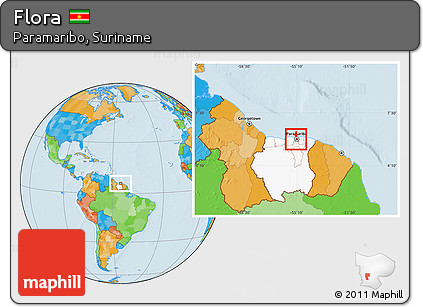 Political Location Map of Flora, highlighted country