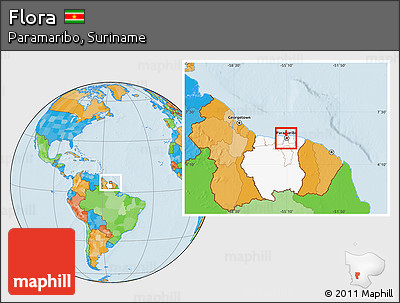 Political Location Map of Flora, highlighted country