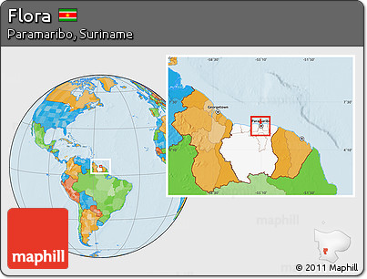 Political Location Map of Flora, highlighted country