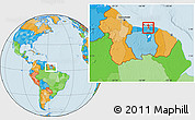Political Location Map of Flora, highlighted parent region, within the entire country
