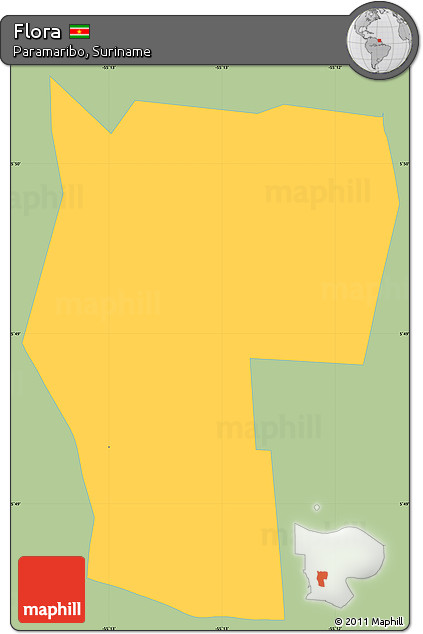 Savanna Style Simple Map of Flora, single color outside