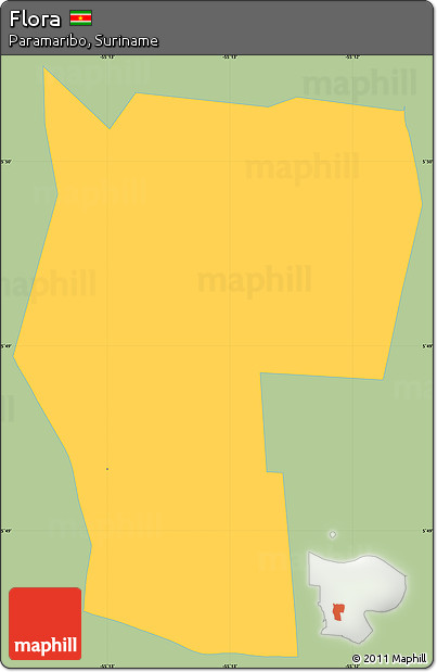 Savanna Style Simple Map of Flora, single color outside